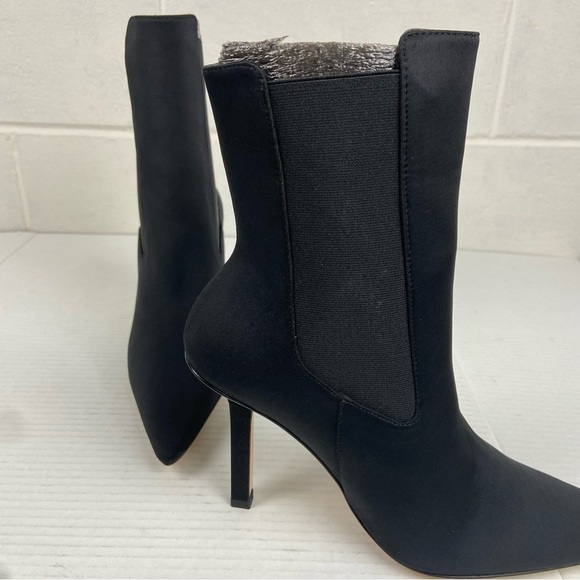 NEW‎ Good American Pointed Toe Heeled Bootie Black Neoprene Women's 9.5 GA118N-X - Picture 9 of 10